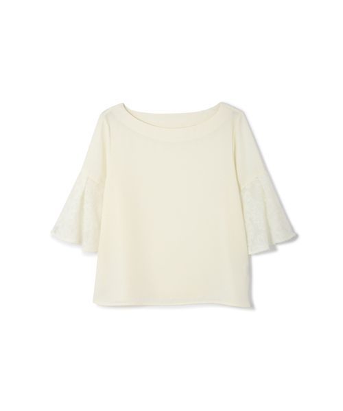 NATURAL BEAUTY BASIC（ナチュラルビューティーベーシック）の「◆カットジャガードブラウス【セットアップ対応商品】（シャツ/ブラウス・レディース・ホワイト系その他/ネイビー/グリーン・MEDIUM/SMALL）」の5枚目の写真