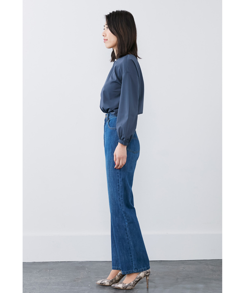 IEDIT（イディット）の「ＩＥＤＩＴ　パール調バーで華やぐ　ストレッチとろみブラウス（シャツ/ブラウス・レディース・ホワイト/ネイビー/ライトピンク/ベージュ・SMALL/MEDIUM/LARGE/X-LARGE/XX-LARGE）」の12枚目の写真