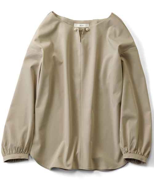 IEDIT（イディット）の「ＩＥＤＩＴ　パール調バーで華やぐ　ストレッチとろみブラウス（シャツ/ブラウス・レディース・ホワイト/ネイビー/ライトピンク/ベージュ・SMALL/MEDIUM/LARGE/X-LARGE/XX-LARGE）」の16枚目の写真