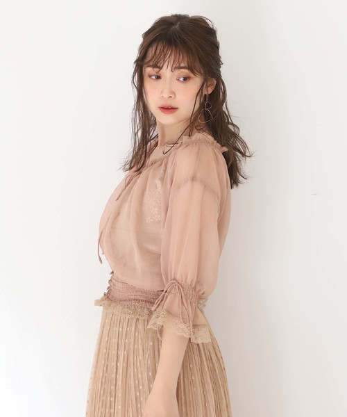 one after another NICE CLAUP(ワンアフターアナザーナイスクラップ)の「ヴィンテージ羽織りブラウス(シャツ/ブラウス・レディース・ブラック/ベージュ/オフホワイト・FREE)」の6枚目の写真