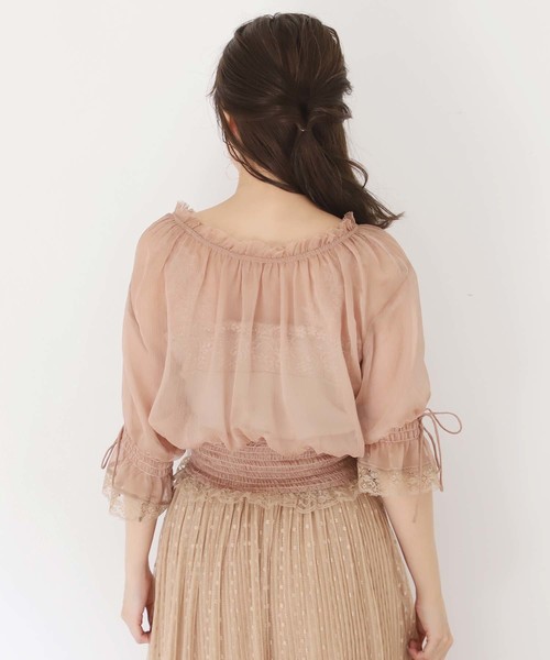 one after another NICE CLAUP(ワンアフターアナザーナイスクラップ)の「ヴィンテージ羽織りブラウス(シャツ/ブラウス・レディース・ブラック/ベージュ/オフホワイト・FREE)」の7枚目の写真