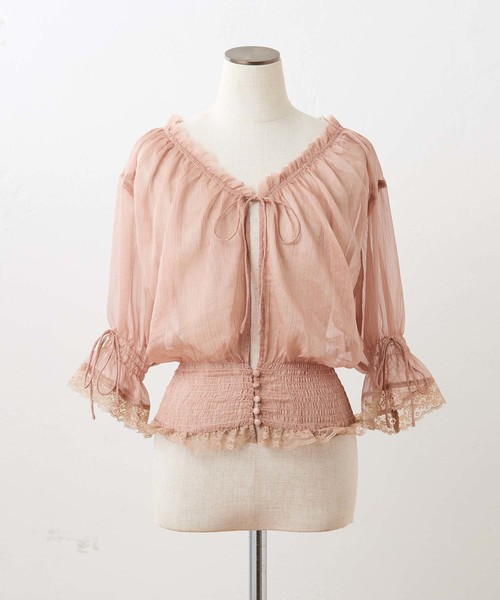 one after another NICE CLAUP(ワンアフターアナザーナイスクラップ)の「ヴィンテージ羽織りブラウス(シャツ/ブラウス・レディース・ブラック/ベージュ/オフホワイト・FREE)」の16枚目の写真