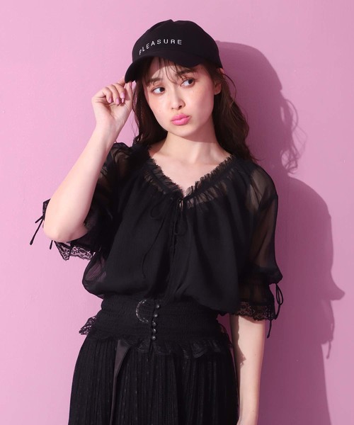 one after another NICE CLAUP(ワンアフターアナザーナイスクラップ)の「ヴィンテージ羽織りブラウス(シャツ/ブラウス・レディース・ブラック/ベージュ/オフホワイト・FREE)」の4枚目の写真