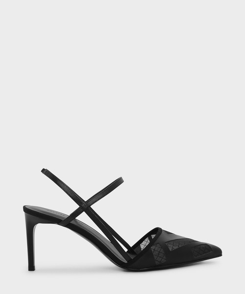 CHARLES & KEITH(チャールズ & キース)の「コントラストティーバースリングバックヒール / CONTRAST T-BAR SLINGBACK HEELS(パンプス・レディース・ホワイト/ブラック/イエロー・22.5cm/23cm/23.5cm/24.5cm/25cm/25.5cm)」の2枚目の写真