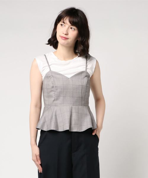 archives（アルシーヴ）の「【SETUPもOK】ハートカットペプラムキャミ（シャツ/ブラウス・レディース・ブルー/モカ/キャメル・MEDIUM）」の6枚目の写真