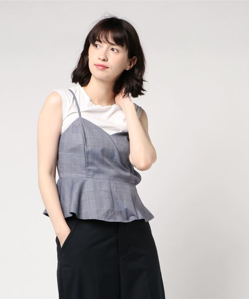 archives（アルシーヴ）の「【SETUPもOK】ハートカットペプラムキャミ（シャツ/ブラウス・レディース・ブルー/モカ/キャメル・MEDIUM）」の3枚目の写真