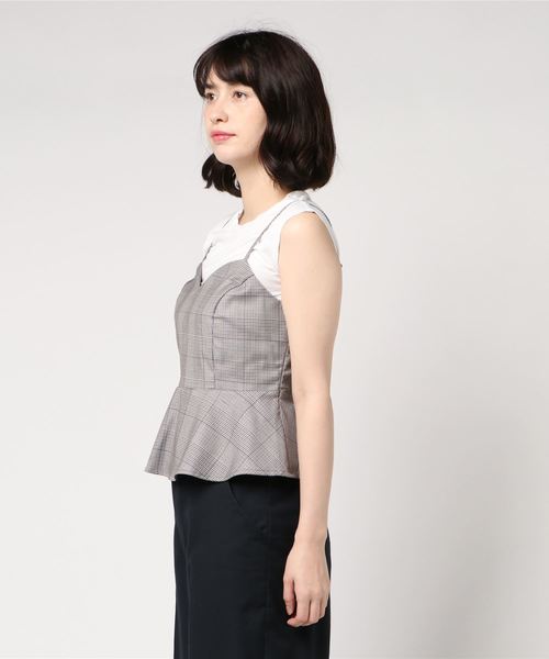 archives（アルシーヴ）の「【SETUPもOK】ハートカットペプラムキャミ（シャツ/ブラウス・レディース・ブルー/モカ/キャメル・MEDIUM）」の4枚目の写真