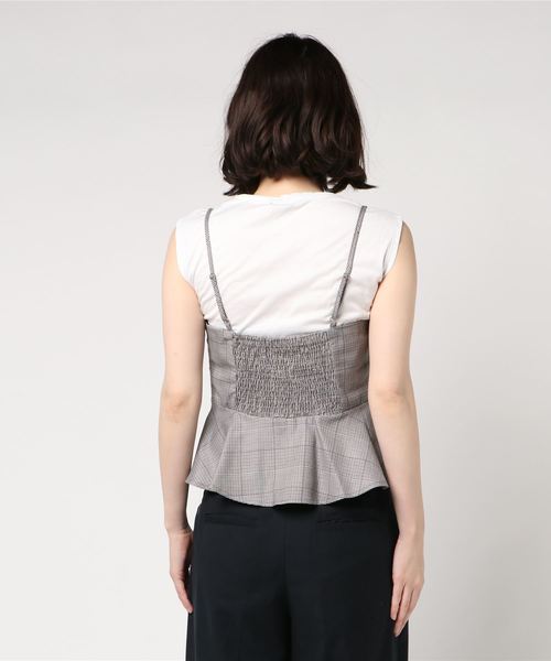 archives（アルシーヴ）の「【SETUPもOK】ハートカットペプラムキャミ（シャツ/ブラウス・レディース・ブルー/モカ/キャメル・MEDIUM）」の5枚目の写真