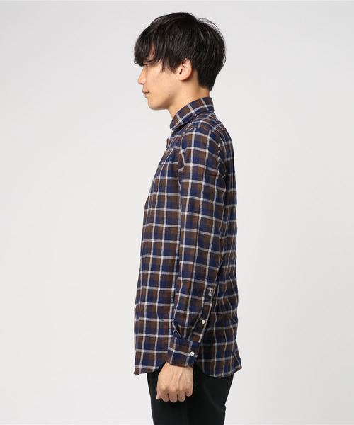 GUY ROVER(ギローバー)の「GUY ROVER ワイドカラー チェックネルシャツ(シャツ/ブラウス・メンズ・ブルー系その他・S/M/XS)」の2枚目の写真