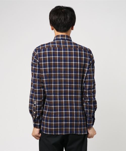 GUY ROVER(ギローバー)の「GUY ROVER ワイドカラー チェックネルシャツ(シャツ/ブラウス・メンズ・ブルー系その他・S/M/XS)」の3枚目の写真