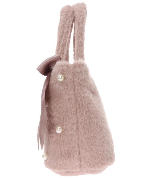 Maison de FLEUR（メゾンドフルール）の「ファーパールリボントートバッグ（トートバッグ・レディース・ベージュ/モカ/グレー/レッド系その他・FREE）」の14枚目の写真