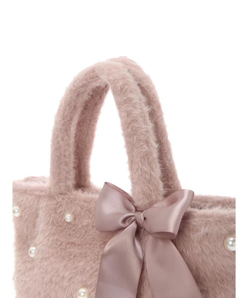 Maison de FLEUR（メゾンドフルール）の「ファーパールリボントートバッグ（トートバッグ・レディース・ベージュ/モカ/グレー/レッド系その他・FREE）」の15枚目の写真