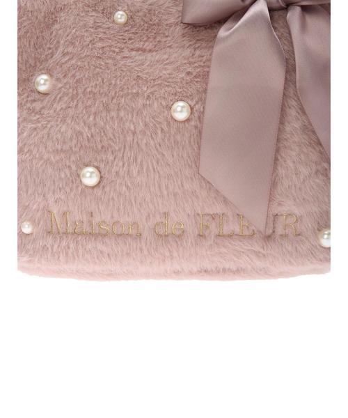 Maison de FLEUR（メゾンドフルール）の「ファーパールリボントートバッグ（トートバッグ・レディース・ベージュ/モカ/グレー/レッド系その他・FREE）」の7枚目の写真