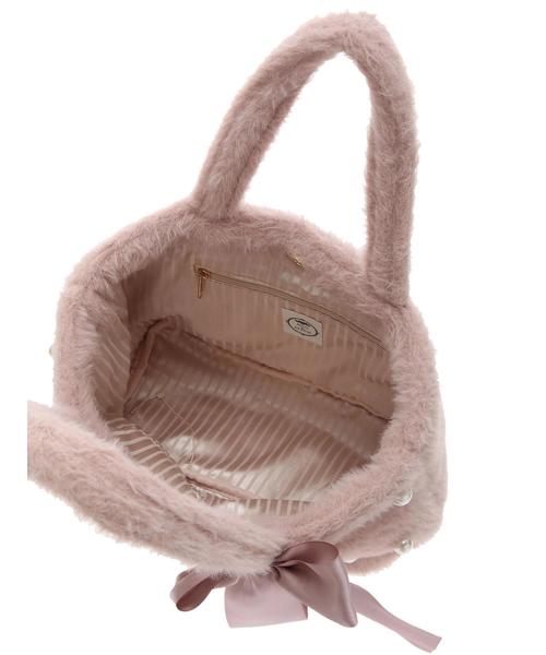 Maison de FLEUR（メゾンドフルール）の「ファーパールリボントートバッグ（トートバッグ・レディース・ベージュ/モカ/グレー/レッド系その他・FREE）」の8枚目の写真