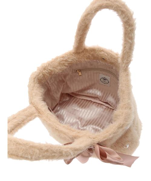 Maison de FLEUR（メゾンドフルール）の「ファーパールリボントートバッグ（トートバッグ・レディース・ベージュ/モカ/グレー/レッド系その他・FREE）」の9枚目の写真