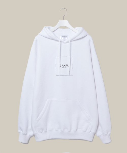 ADAM ET ROPE'(アダムエロペ)の「【CANAL NEWYORK】別注 SQUARE HOODY(パーカー・メンズ・ホワイト/ブラック・M/L/X-LARGE)」の9枚目の写真