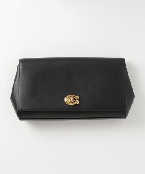 美品✨COACH コーチ アレクサ ターンロック クラッチバッグ 黒 レザー COACH（コーチ）の「【コーチ】アレクサ ターンロック クラッチ