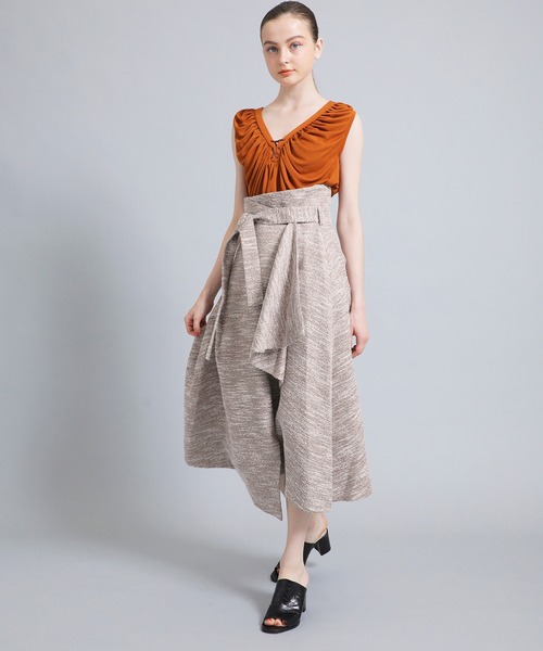 ELIN（エリン）の「【ELIN】《STUDIOUS別注》ラップスカート（スカート・レディース・ブラウン/グレー・38/36）」の6枚目の写真