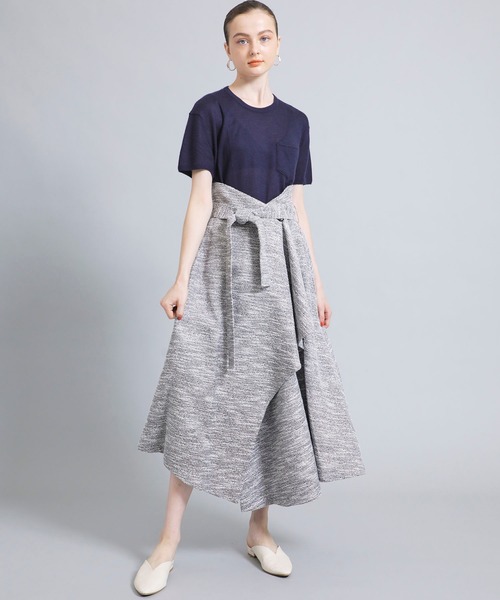 ELIN（エリン）の「【ELIN】《STUDIOUS別注》ラップスカート（スカート・レディース・ブラウン/グレー・38/36）」の3枚目の写真