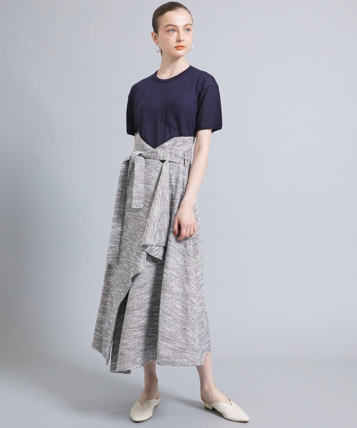 ELIN（エリン）の「【ELIN】《STUDIOUS別注》ラップスカート（スカート・レディース・ブラウン/グレー・38/36）」の4枚目の写真