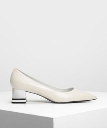 ストライプクロム ヒールパンプス / Striped Chrome Heel Pumps