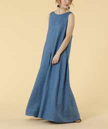 辺見えみりさんコラボ/リネンノースリーブワンピース