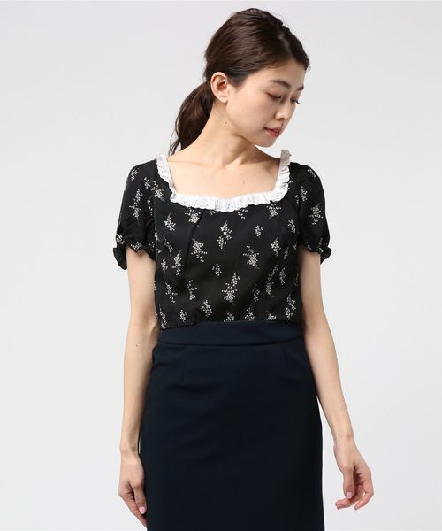 lissi Boutique（リージーブティック）の「スカラップ花柄トップス（シャツ/ブラウス・レディース・ブラック・FREE）」の6枚目の写真