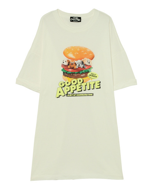Candy Stripper（キャンディストリッパー）の「SILLY BURGER BIG BIG Tシャツ（Tシャツ/カットソー・レディース・ピンク/ブラック/オフホワイト/ミント/イエロー・2）」の2枚目の写真