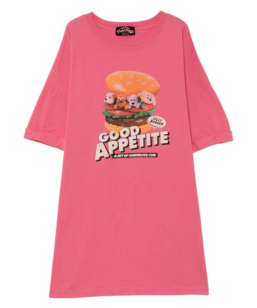 Candy Stripper（キャンディストリッパー）の「SILLY BURGER BIG BIG Tシャツ（Tシャツ/カットソー・レディース・ピンク/ブラック/オフホワイト/ミント/イエロー・2）」の5枚目の写真