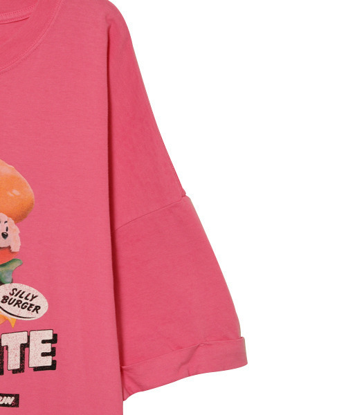 Candy Stripper（キャンディストリッパー）の「SILLY BURGER BIG BIG Tシャツ（Tシャツ/カットソー・レディース・ピンク/ブラック/オフホワイト/ミント/イエロー・2）」の8枚目の写真