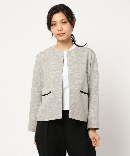 セール】スラブノーカラージャケット◇（ノーカラージャケット）｜IENA