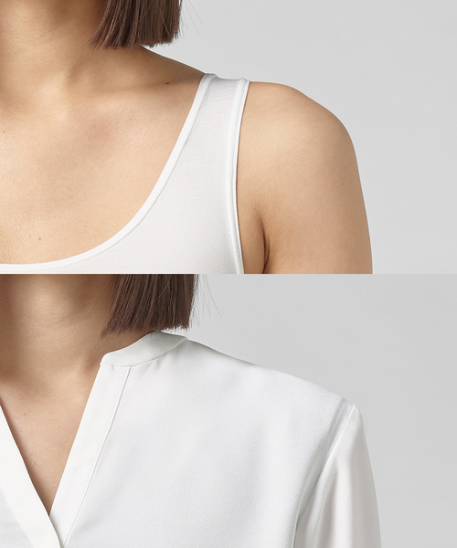 ZOZO（ゾゾ）の「ZOZOAIR COTTON タンクトップ[WOMEN]（その他アンダーウェア/インナー・レディース・ホワイト/ブラック・マルチサイズ）」の12枚目の写真