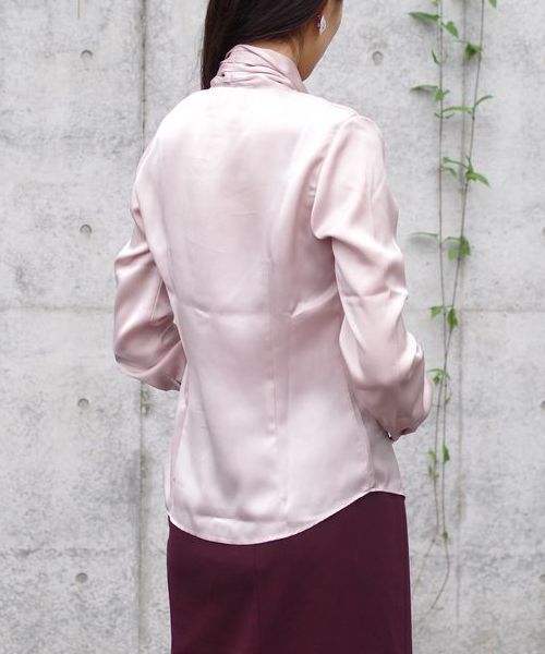 NARACAMICIE（ナラカミーチェ）の「サテンボウタイ長袖ブラウス（シャツ/ブラウス・レディース・ホワイト/ピンク・MEDIUM/LARGE/X-LARGE/XX-LARGE）」の9枚目の写真