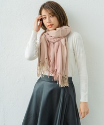 macocca（マコッカ）の「カシミヤタッチ アクリル大判ストール 無地バイカラー（ストール/ショール）」