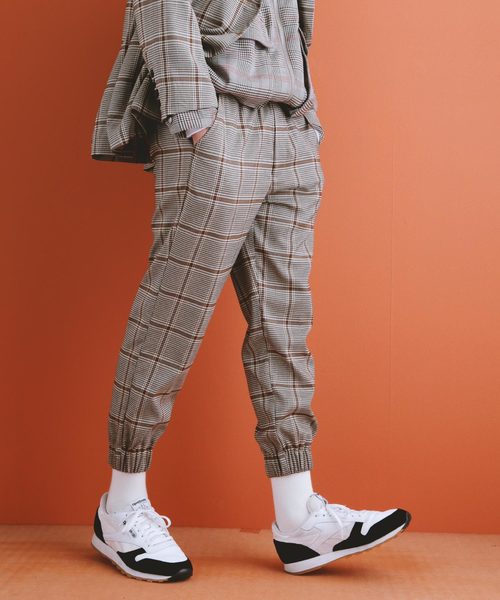 ガンクラブチェック柄 パンツ パンツ スマートジョガーパンツ パンツ