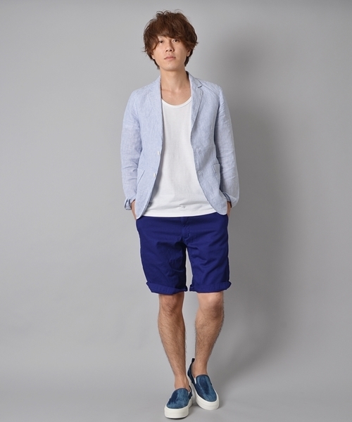 SHIPS GENERAL SUPPLY（シップスジェネラルサプライ）の「SGS: オーバーダイ バミューダショーツ■（チノパンツ・メンズ・ブルー・X-LARGE/LARGE/MEDIUM/SMALL）」の4枚目の写真