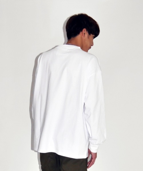 SUPERTHANKS(スーパーサンクス)の「ビッグシルエットパッチポケットロングTシャツ ロンT(ユニセックス)(Tシャツ/カットソー・メンズ・ホワイト/ブラック/ホワイト系その他/ブラック系その他・SMALL/MEDIUM/LARGE)」の10枚目の写真