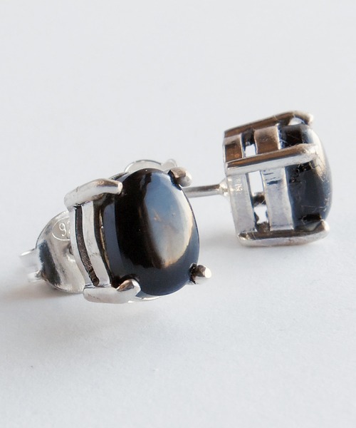 TONE SELECT GOODS(トーンセレクトグッズ)の「【925 SILVER ACC】天然石オーバルピアスSV925(OG)(ピアス(両耳用)・レディース・ホワイト/ブラック/ブラウン/グリーン・FREE)」の11枚目の写真