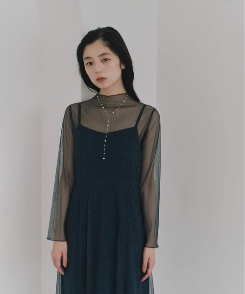 kaene(カエン)の「ラメチュールメロウワンピース【結婚式 二次会 同窓会 謝恩会 セミフォーマルドレス】(ドレス・レディース・グレー系その他/ブラウン系その他/サーモンピンク/ミント/サックスブルー/ネイビー・38/36/34/40)」の13枚目の写真