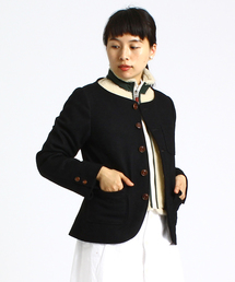 BEAMS BOY | BEAMS BOY / ウール 天竺 クルー ジャケット(ノーカラージャケット)