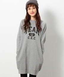 coen | 裏毛ロゴプリントワンピース(ワンピース)