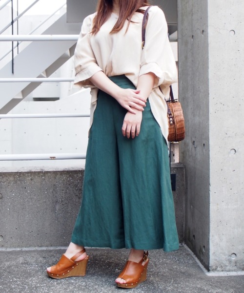 INTERPLANET（インタープラネット）の「ＢＡＣＫリボンブラウス（シャツ/ブラウス・レディース・ライム/ベージュ/ブラック/オフホワイト・FREE）」の18枚目の写真