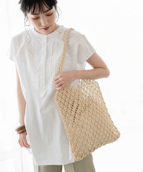 LOWRYS FARM（ローリーズファーム）の「キンチャクツキペーパートート　864037（トートバッグ・レディース・ベージュ/ブラウン/グレー・FREE）」の3枚目の写真