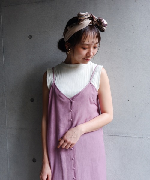 FUN.TRINITY(ファン トリニティー)の「楊柳キャミワンピース(ワンピース・レディース・アイボリー/ミント/ブルー/ピンク・M)」の4枚目の写真