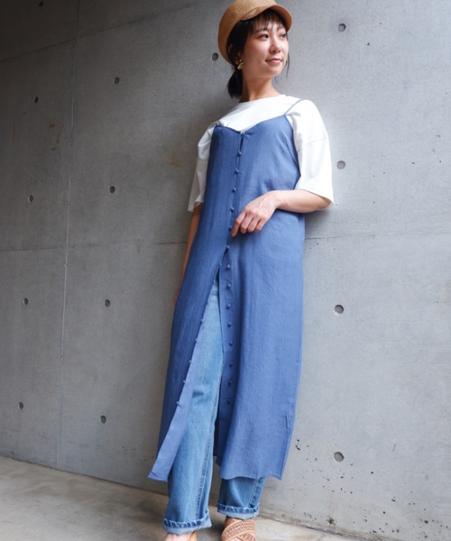 FUN.TRINITY(ファン トリニティー)の「楊柳キャミワンピース(ワンピース・レディース・アイボリー/ミント/ブルー/ピンク・M)」の3枚目の写真