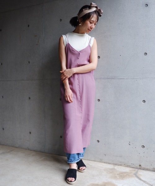 FUN.TRINITY(ファン トリニティー)の「楊柳キャミワンピース(ワンピース・レディース・アイボリー/ミント/ブルー/ピンク・M)」の10枚目の写真