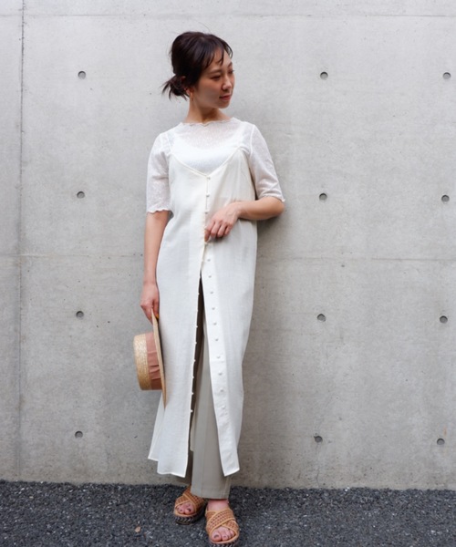 FUN.TRINITY(ファン トリニティー)の「楊柳キャミワンピース(ワンピース・レディース・アイボリー/ミント/ブルー/ピンク・M)」の11枚目の写真