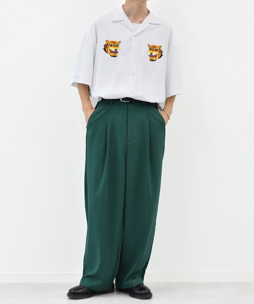 kutir（クティール）の「１タックワイドストレートパンツ（その他パンツ・メンズ・ダークグリーン/ブラック/モカ・MEDIUM/SMALL/LARGE）」の10枚目の写真