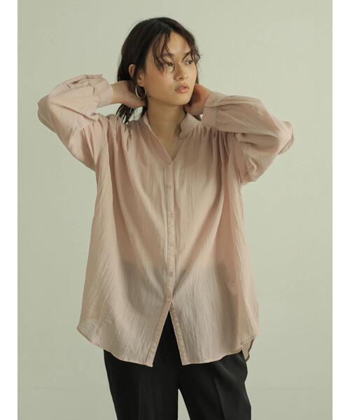 AMERICAN HOLIC(アメリカンホリック)の「スキッパーバックギャザー長袖シャツ *〇(シャツ/ブラウス・レディース・ブラック/ベージュ/オフホワイト/ピンク/ライトカーキ・M/L)」の14枚目の写真