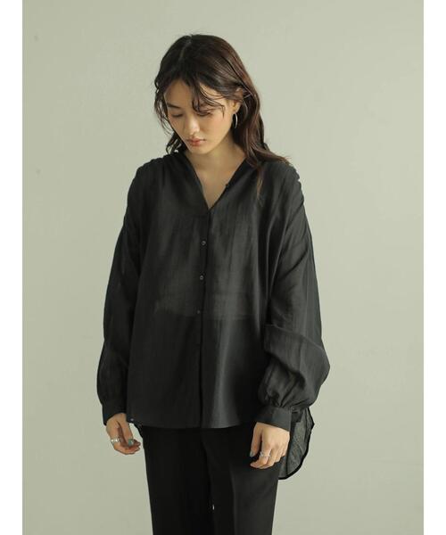 AMERICAN HOLIC(アメリカンホリック)の「スキッパーバックギャザー長袖シャツ *〇(シャツ/ブラウス・レディース・ブラック/ベージュ/オフホワイト/ピンク/ライトカーキ・M/L)」の21枚目の写真